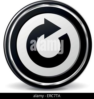 Vector illustration of black and chrome refresh icon Stock Vector