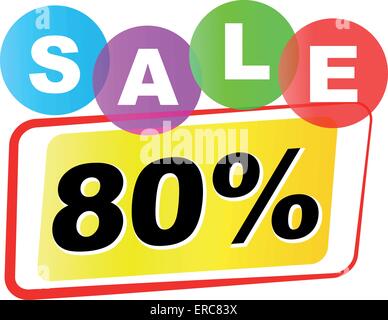Vector illustration of eighty sale icon on white background Stock Vector
