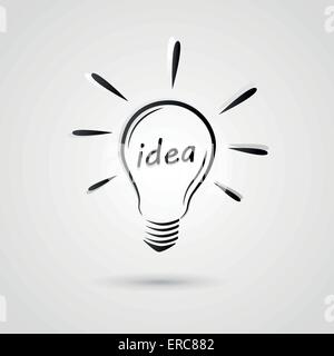 Vector illustration of bulb idea drawing concept Stock Vector