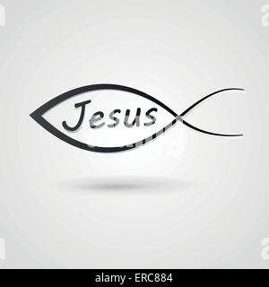 Vector illustration of jesus fish background concept Stock Vector
