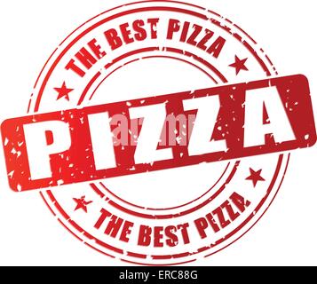 Vector illustration of best pizza red stamp Stock Vector