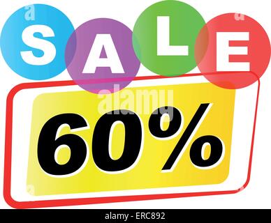 Vector illustration of sixty sale icon on white background Stock Vector