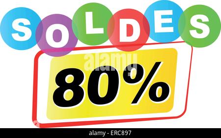 Vector illustration of eighty percent sale icon on white background Stock Vector