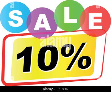 Vector illustration of ten sale icon on white background Stock Vector