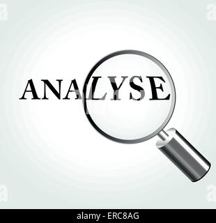 Vector illustration of analysis concept with magnifying Stock Vector