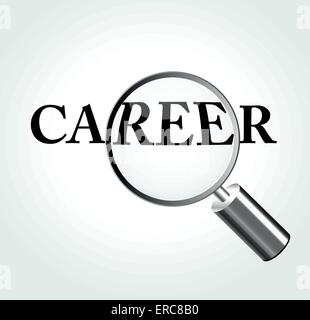 Vector illustration of career concept with magnifying Stock Vector