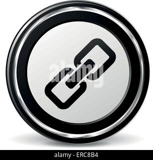 Vector illustration of chrome and black chain icon Stock Vector