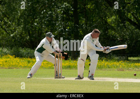 Village cricket at Long Itchington, Warwickshire, England, UK Stock Photo