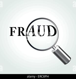 Vector illustration of fraud concept with magnifying Stock Vector