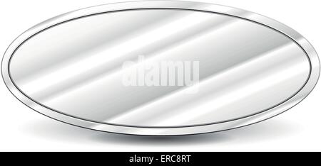 Vector illustration of oval empty metal plate Stock Vector