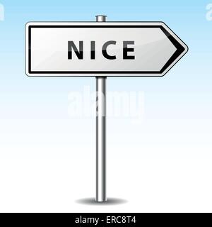 Vector illustration of nice directional sign on sky background Stock Vector