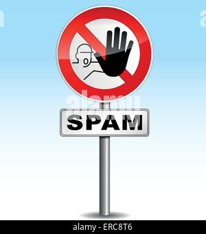 Vector illustration of no spam roadsign on white background Stock Vector