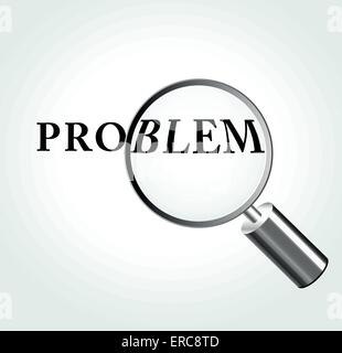 Vector illustration of problem concept with magnifying Stock Vector