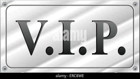 Vector illustration of rectangular vip sign on white background Stock Vector