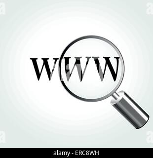 Vector illustration of web concept with magnifying Stock Vector