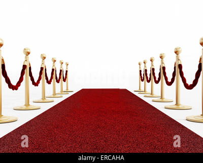 Red carpet and velvet ropes on gala night background. 3D illustration ...
