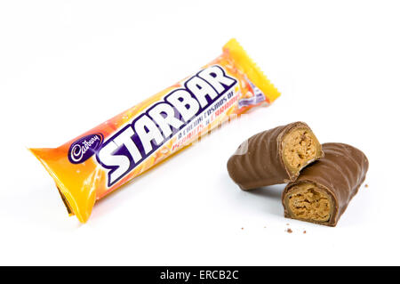 Starbar on white background with open cut up bar by the side Stock Photo