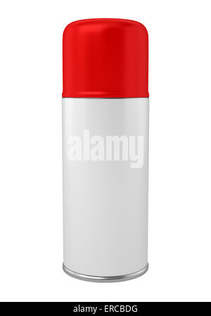 red spray can isolated on white background Stock Photo