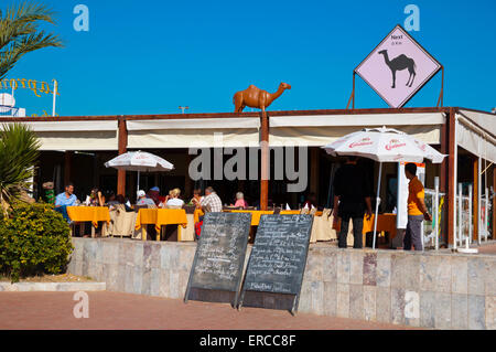 Restaurant, Beach promenade, Agadir, the Souss Valley, Atlantic coast, southern Morocco, northern Africa Stock Photo