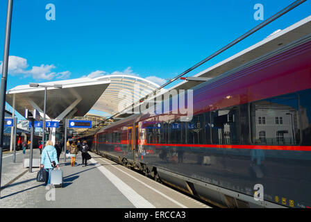 Hauptbahnhof, main railway station, Salzburg, Austria Stock Photo