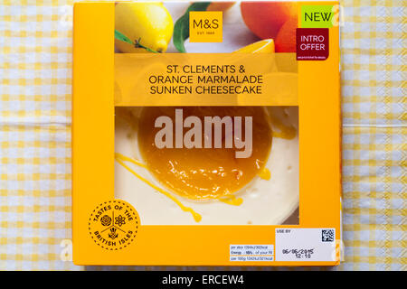 New Marks & Spencer St Clements & Orange Marmalade Sunken Cheesecake Stock Photo