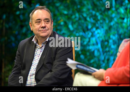 Alex Salmond MP MSP author & politician speaking on stage at Hay Festival 2015 Stock Photo