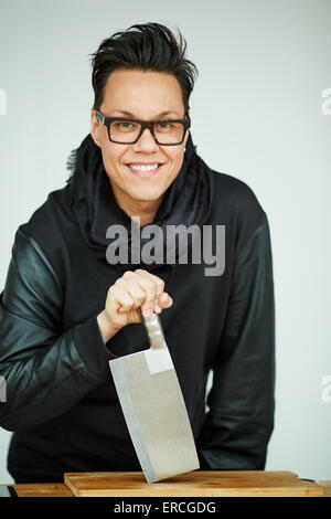 TV fashion guru and Chinese cook Gok Wan at Salford Quays for the Lowry Outlet Food Festival.   gay man boy him he Celebrity fam Stock Photo