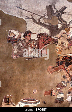 Mosaic of Alexander at Issus. Stock Photo