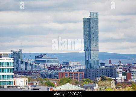 Beetham Tower from Salford Quays on the Manchester skyline      UK Great Britain British United Kingdom Europe European island E Stock Photo