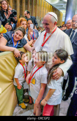 Vatican City. 30th May, 2015. Pope Francis meet the Train of the Children - 30 May 2015 Credit:  Realy Easy Star/Alamy Live News Stock Photo