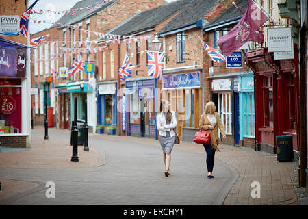 Nantwich shopping town centre shops street Stock Photo