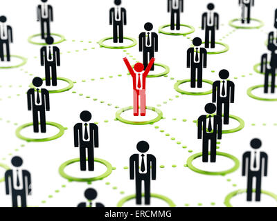 Human network concept with business people connected to each other Stock Photo