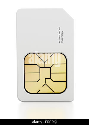 SIM Card isolated on white background Stock Photo