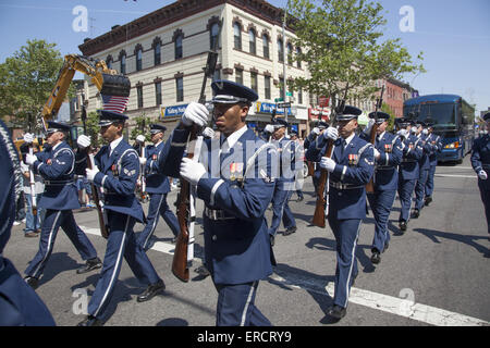 US Air Force officers with medals march in the Memorial Day Parade in Bay Ridge, Brooklyn, NY. Stock Photo