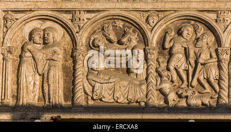 Nativity scene Ferrara cathedral, Basilica Cattedrale di San Giorgio, Ferrara, Italy Stock Photo