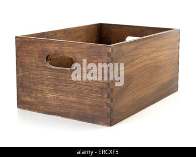wooden box isolated on white background Stock Photo