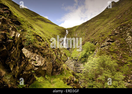 The Grey Mare's Tail waterfall near Moffat, Dumfries and Galloway. Stock Photo