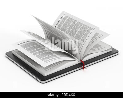 Book pages in tablet computer. Stock Photo