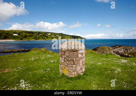 millennium cairn at limerick point Cushendall County Antrim Northern Ireland UK Stock Photo