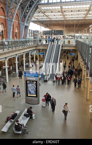 commuters in St. Pancras train station London United Kingdom Stock Photo