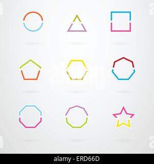 Simple geometric 2d shapes. School geometry vector diagram ...