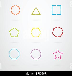 Basic geometric shapes icon set. Vector illustration, flat Stock Vector ...