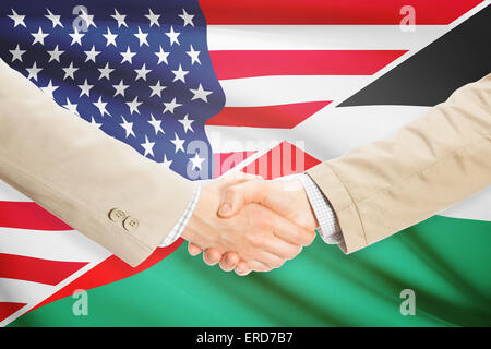 Businessmen shaking hands - United States and Palestine Stock Photo