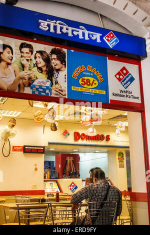 Mumbai India,Lower Parel,High Street Phoenix,mall,Domino's Pizza,interior inside,restaurant restaurants food dining cafe cafes,Hindi English,India1503 Stock Photo