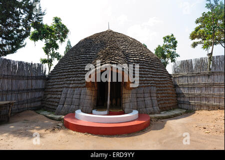 Reconstruction of the King of Rwanda's palace at Nyanza in Rukari Ancient History Museum. Rwanda. Milkhut Stock Photo