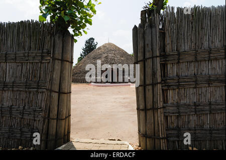 Reconstruction of the King of Rwanda's palace at Nyanza in Rukari Ancient History Museum. Rwanda Stock Photo