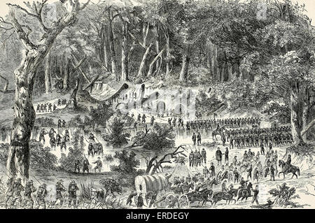 The March from Williamsburg - USA Civil War, 1862 Stock Photo