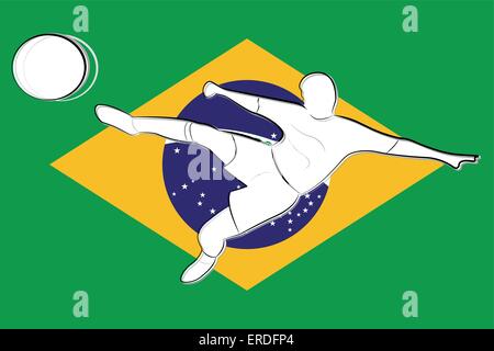 Vector illustration of brazil football cup background concept Stock Vector