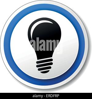 Vector illustration of black and blue lightbulb icon on white background Stock Vector