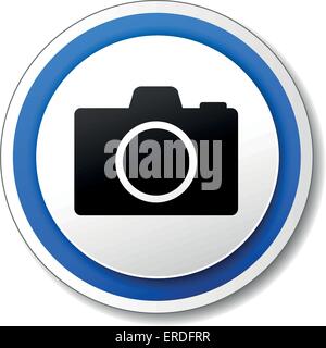 Vector illustration of black and blue camera icon Stock Vector